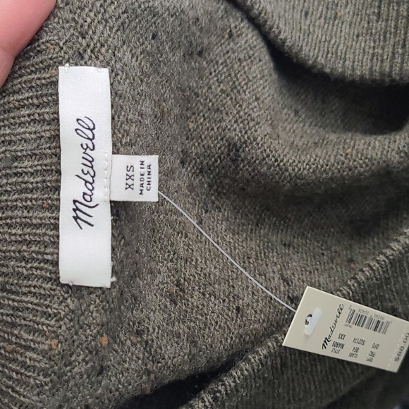 NWT‎ Madewell Donegal Bartlett V-Neck Pullover Sweater Forest Green XXS - Picture 6 of 8